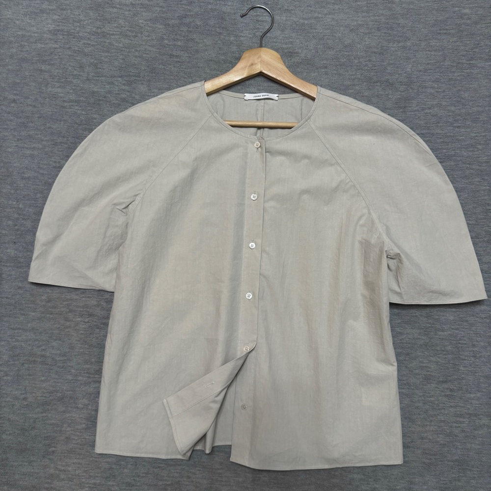 Jeana Sohn Top Shirt Womens Round Neck Cotton Boxy Sz 2 US M in Bone Jenni Kayne